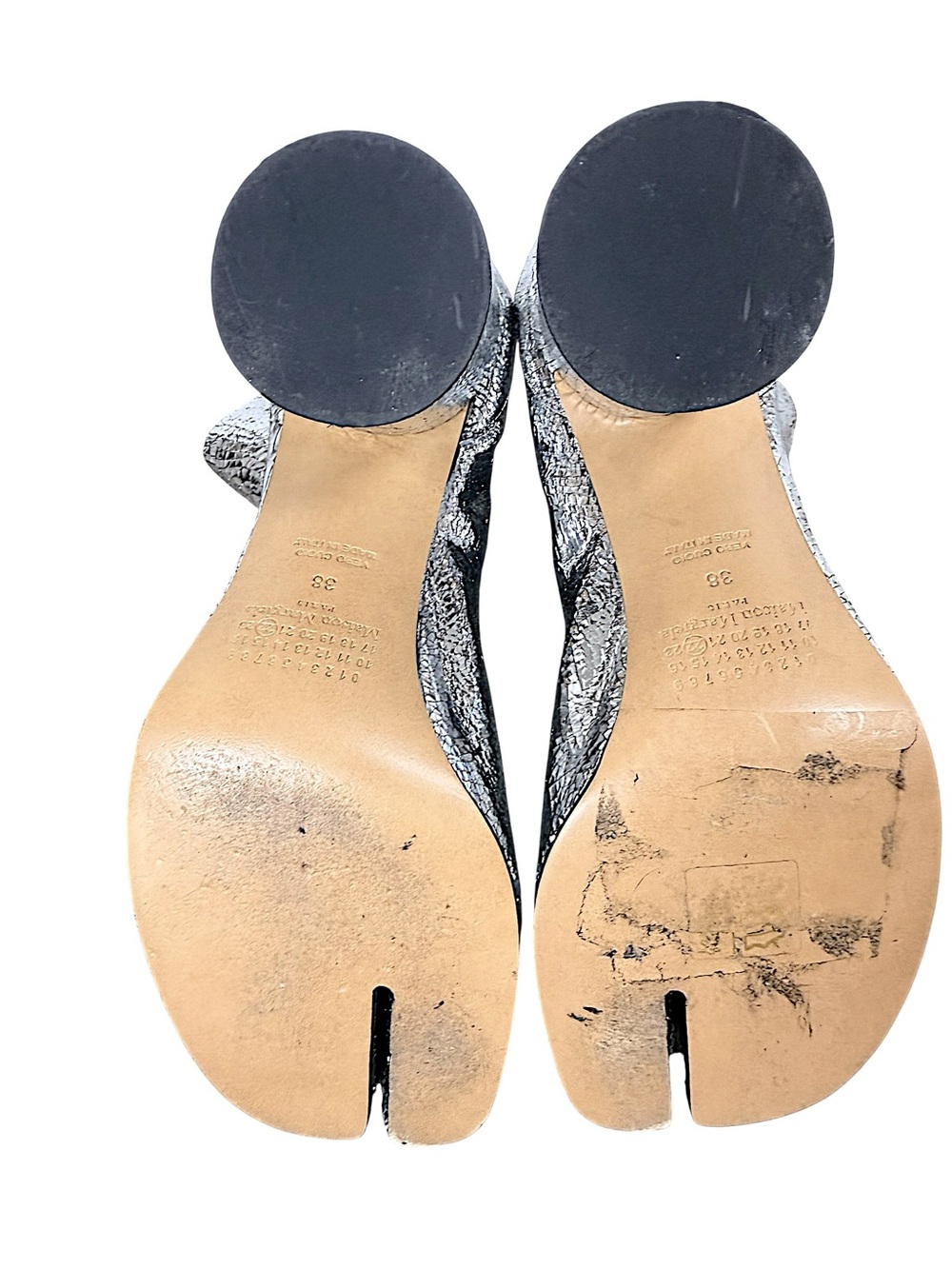 Maison Margiela Silver Metallic Tabi Ankle Boots 38 - Picture 13 of 14